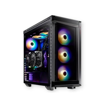 XPG BATTLECRUISER ATX Mid Tower Case | Black | Magnetic front panel and dust filler | 4MM Tempered Glass PC Case | Preinstalled 4x 120mm ARGB Fans