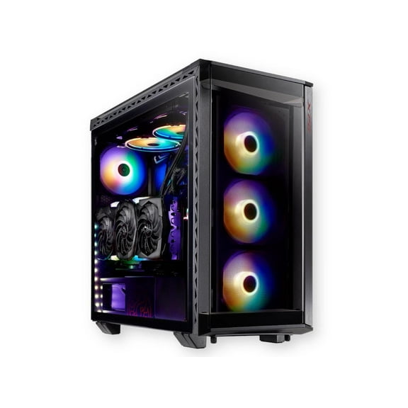 XPG BATTLECRUISER ATX Mid Tower Case | Black | Magnetic front panel and dust filler | 4MM Tempered Glass PC Case | Preinstalled 4x 120mm ARGB Fans