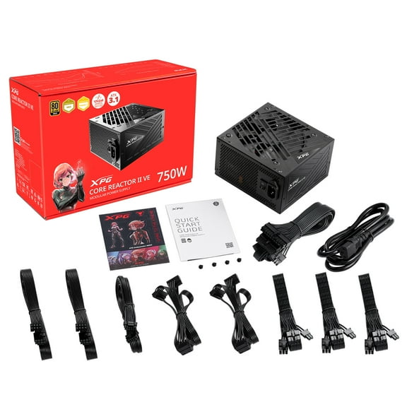 XPG CORE REACTOR II VE 750W Power Supply - Internal - 120 V AC, 230 V AC Input - 750 W - 1 Fan(s)