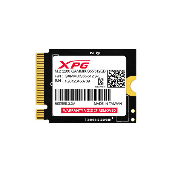 XPG GAMMIX S55 M.2 2230 512GB PCI-Express 4.0 x4 3D NAND SGAMMIXS55-512G-C
