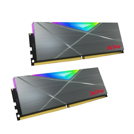 ADATA - XPG SPECTRIX AX4U320016G16A-DT50 D50 32GB 2x 16GB 3.2GHz CL16 RGB Desktop Memory - Gray