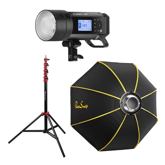 Flashpoint XPLOR 400 Pro Compact TTL R2 Monolight, w/44" Softbox,9.5' Stand