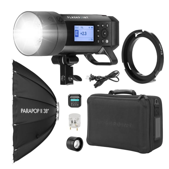 Flashpoint XPLOR 400 Pro Compact TTL R2 Monolight, Bundle with ParaPop II 38" Portable Softbox and OTA Set