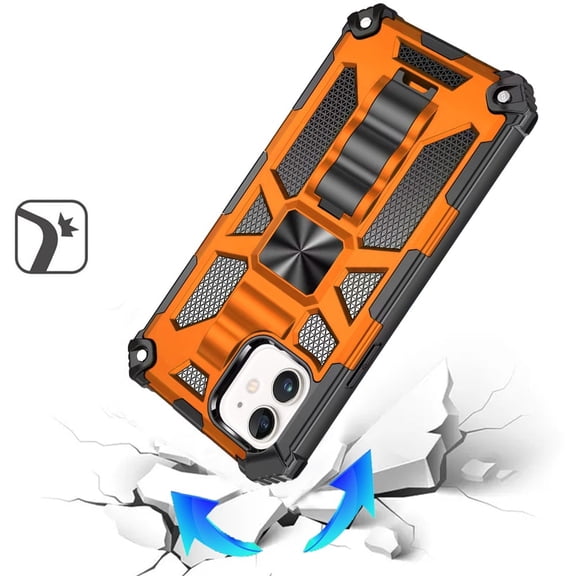 XPM for Apple iPhone 11 Phone Case, Hybrid Shockproof [Military Grade] Rugged Protective with Magnetic Car Mount & Invisible Stand Cover for iPhone 11 (6.1") (Cosmic Orange)