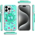 thumbnail image 1 of XPM for Apple iPhone 11 Phone Case, Pattern Design Hybrid with Invisible Ring Stand & Magnetic Back, Shockproof Protective Grip Cover for iPhone 11 (Flower Bee Teal), 1 of 8