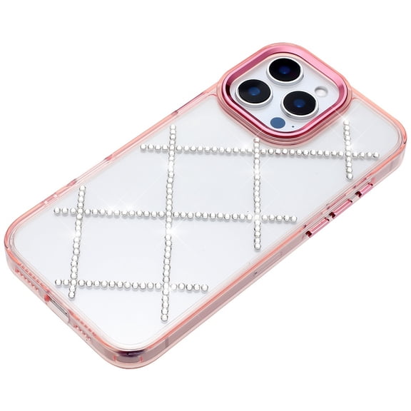 XPM for Apple iPhone 13 Pro Max Phone Case, Gem Glitter Diamond Bling Clear Hybrid TPU Cover, Colorful Shockproof Protective Back, Slim Fit for Women Girls Cover for iPhone 13 Pro Max - Rose Gold