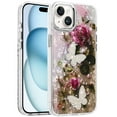 thumbnail image 1 of XPM for Apple iPhone 15 Plus /14 Plus Phone Case, Epoxy Glitter Flowers Bling 3D Butterfly Fashion TPU Hybrid with Shockproof Protection Cover for iPhone 15 Plus / iPhone 14 Plus (Gold), 1 of 8
