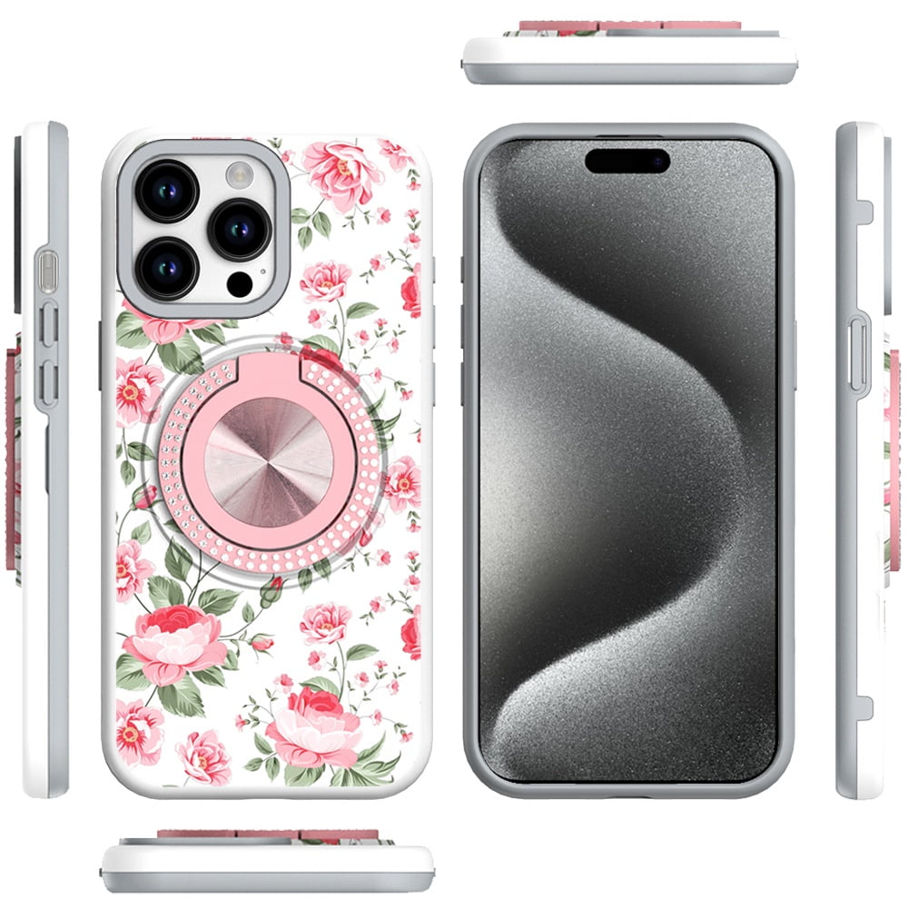 XPM for Apple iPhone 15 Pro Max Phone Case, Pattern Design Hybrid with  Invisible Ring Stand & Magnetic Back, Shockproof Protective Grip Cover for iPhone  15 Pro Max (Summer Bloom) - Walmart.com