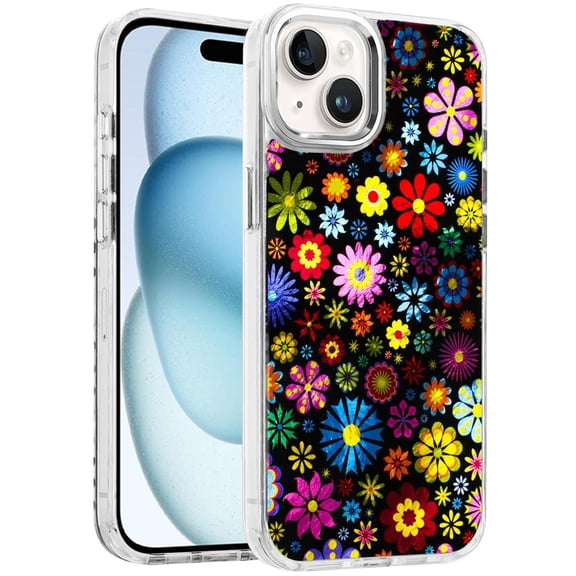 XPM for Apple iPhone 16 Pro Max Phone Case, Fashion Beautiful Epoxy Design Hybrid Fashion Stylish TPU Protective, Shockproof Hybrid PC Cover for iPhone 16 Pro Max (Colorful Spring Flowers)
