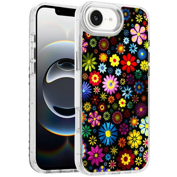 XPM for Apple iPhone 16e Phone Case, Fashion Beautiful Epoxy Design Hybrid Fashion Stylish TPU Protective, Shockproof Hybrid PC Cover for Apple iPhone 16 E (6.1") (Colorful Spring Flowers)