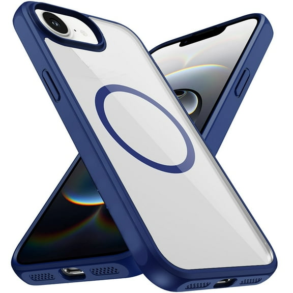 XPM for Apple iPhone 16e Phone Case, Magnetic Circle HQ Transparent Clear TPU Thick 2.0mm Frame Hybrid Shockproof Protector Cover for Apple iPhone 16 E (6.1") (Blue)