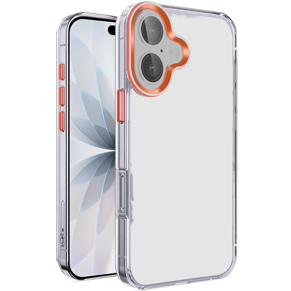 XPM for Apple iPhone 17 (6.3") Transparent Clear Hybrid with Matching Metal Buttons and Camera Protection Hard PC + TPU Rubber Phone Case Cover (Cosmic Orange)