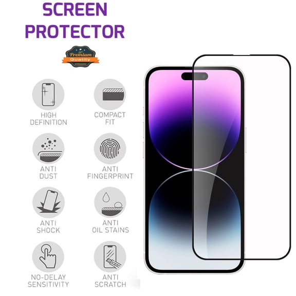 XPM for Apple iPhone 17 AIR Tempered Glass Screen Protector [Full Coverage] Curved Black Edged 9H Hardness Glass Screen Protector Cover for Apple iPhone 17 Air (6.6") (Clear Black)