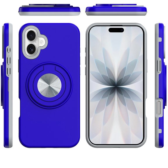 XPM for Apple iPhone 17 Phone Case, Metal Matte Hybrid with Invisible Rotational Ring Stand, Car Mount Friendly, Military Grade Slim Fit Sturdy Cover for Apple iPhone 17 (6.3") (Blue)