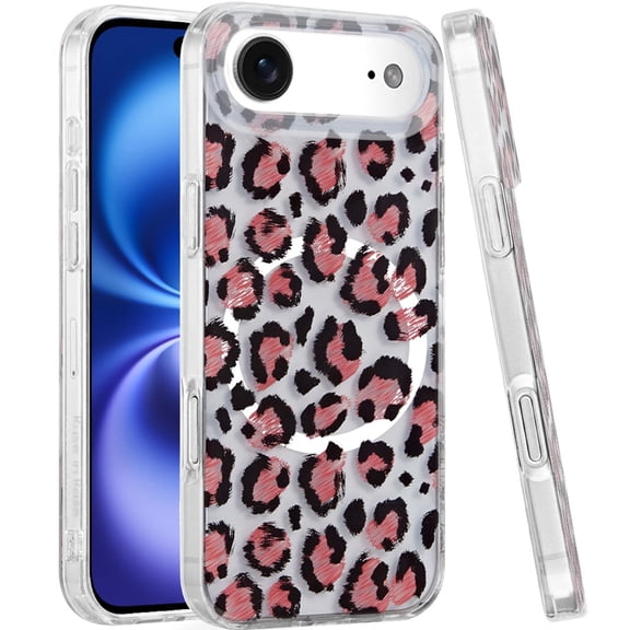 XPM for Apple iPhone 17 Pro Stylish Pattern Fashion IMD Printed Design TPU Double Layer Slim Shockproof with Magnetic Back Phone Case Cover (Beauty Leopard)