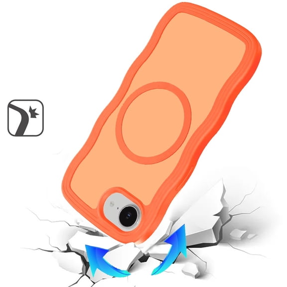 XPM for Apple iPhone 17E /16E Phone Case, Grip Hand Magnetic Hybrid Case Shockproof Protection Matte Skin Rubber TPU + PC Cover for Apple iPhone 17E /16E (Cosmic Orange)