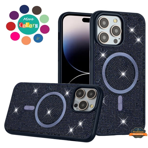 XPM for Apple iPhone 17E /16E Phone Case, Sparkly Diamond Bling Case Rhinestone Skin Hybrid with Magnetic Circle, MagSafe Compatible Cover for Apple iPhone 17E /iPhone 16E (Purple)