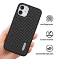 thumbnail image 1 of XPM Case for Apple iPhone 12 Mini /5.4" Slim Hybrid Thin Soft TPU Mesh Holes & Hard Bumper Cushion Armor Protective Case [BLACK] Phone Cover Fit iPhone 12 MINI, 1 of 6