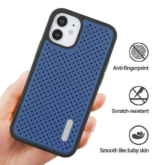 XPM Case for Apple iPhone 12 Mini /5.4" Slim Hybrid Thin Soft TPU Mesh Holes & Hard Bumper Cushion Armor Protective Case [BLUE] Phone Cover Fit iPhone 12 MINI