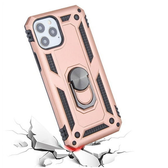 XPM Case for Apple iPhone 12 PRO MAX /6.7" Ring Kickstand Stand Hybrid Armor Dual Layer Protective Shockproof Rose Gold Phone Cover for iPhone 12 Pro Max