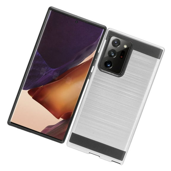 XPM Case For Samsung Galaxy Note 20 ULTRA /6.9" Phone Case Heavy Duty Brushed Texture Hybrid Dual Layer 2 in 1 TPU Armor Anti-Slip Grip Protective Rugged SILVER Phone Cover fit Galaxy NOTE 20 Ultra