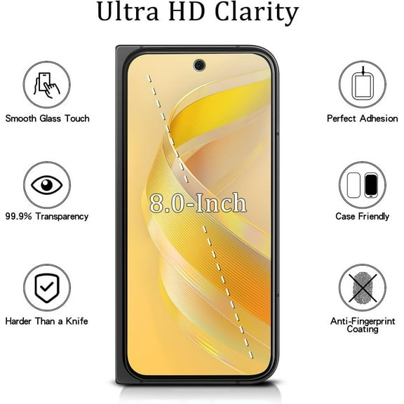 XPM for Google Pixel 10 Pro Fold Tempered Glass Screen Protector [Full Coverage] Curved Black Edged 9H Hardness Glass Screen Protector Cover for Pixel 10 Pro Fold (Clear Black)