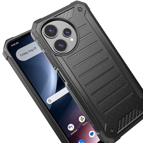 XPM for Icon Plus 2026 Phone Case, Tough Lined Design Hybrid Shockproof Protective Rugged TPU Hard PC with Durable Grip Cover for Icon Plus 2026 (Black)