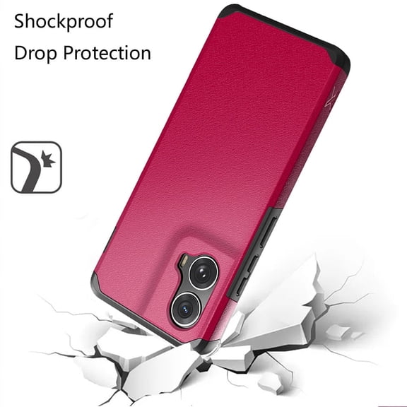 XPM for Motorola Edge 2024 Phone Case, Fashion Graphic Design Hybrid 2in1 Tough Strong Hard PC TPU Frame, Magnet Mount Friendly, Shockproof Protection Cover for Edge 2024 (Hotpink)