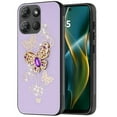thumbnail image 1 of XPM for Motorola Edge 2025 Phone Case, Diamonds 3D Butterfly Bling Sparkly Glitter Ornaments Engraving Hybrid Metal Fashion Cover for Motorola Edge (2025) (Purple Garden Butterflies), 1 of 11