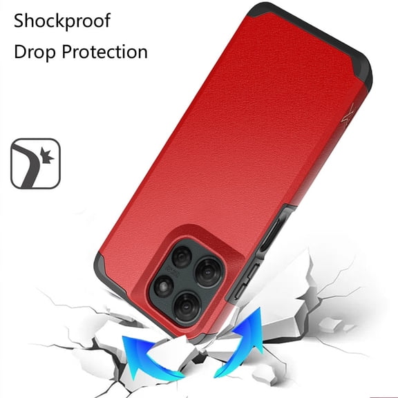 XPM for Motorola Edge 2025 Phone Case, Fashion Graphic Design Hybrid 2in1 Tough Strong Hard PC TPU Frame, Magnet Mount Friendly, Shockproof Protection Cover for Edge 2025 (Red)