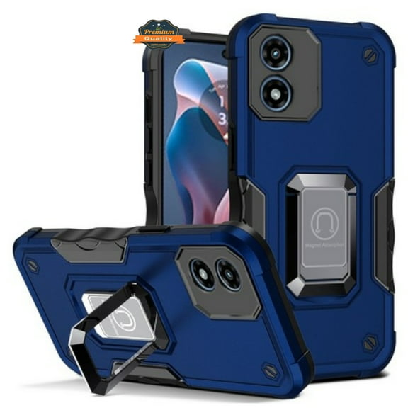 XPM for Motorola Moto G 5G 2025 Phone Case, Heavy Duty Hybrid 2in1 Hard PC & TPU Rugged Bumper Shockproof with Magnetic Ring Kickstand Cover for Moto G 5G (2025) (Blue)