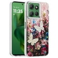 thumbnail image 1 of XPM for Motorola Moto G Stylus 5G 2025 Phone Case, Epoxy Glitter Flowers Bling 3D Butterfly Fashion TPU Hybrid with Shockproof Protection Cover for Moto G Stylus 5G 2025 (Black), 1 of 8
