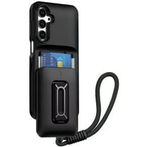 XPM for Samsung Galaxy A16 5G Phone Case, Wallet Case with 2- Credit Card Holder, Wrist Strap & Kickstand Hybrid Shockproof TPU Cover for Galaxy A16 (Black)