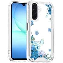 XPM for Samsung Galaxy A17 5G Phone Case, Beautiful TPU Design, Slim Shockproof Soft Cover for Women and Girls, Stylish Protective Cover for Galaxy A17 (Blue Floral Cascade)