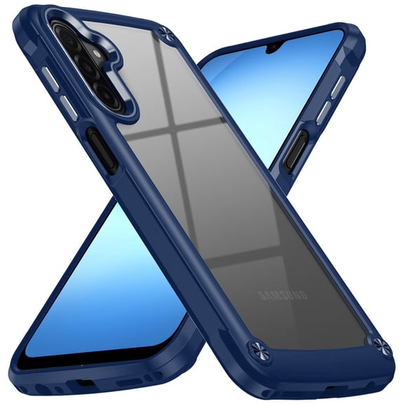 XPM for Samsung Galaxy A17 5G Phone Case, Hybrid Transparent Rubber with Metal Buttons & Camera Edges Hard TPU Corner Frame Bumper Cover for Galaxy A17 (Blue)