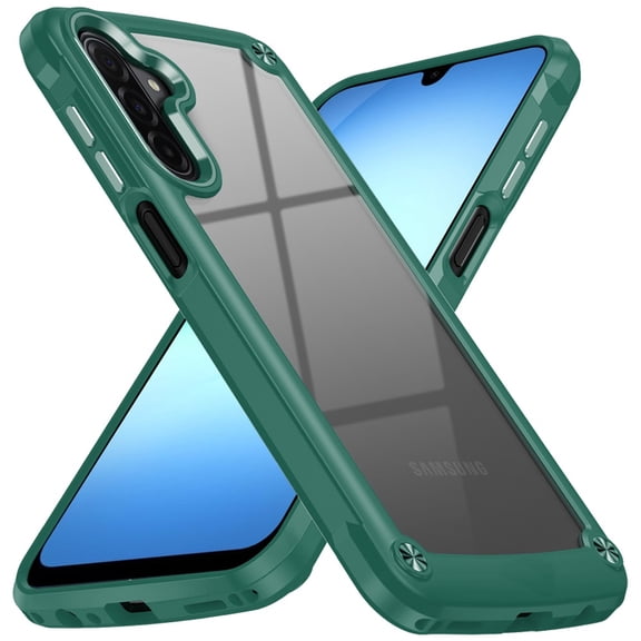 XPM for Samsung Galaxy A17 5G Phone Case, Hybrid Transparent Rubber with Metal Buttons & Camera Edges Hard TPU Corner Frame Bumper Cover for Galaxy A17 (Might Green)