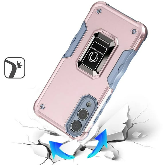 XPM for Samsung Galaxy S25 EDGE Phone Case, Hybrid Stand Magnetic Ring Holder Kickstand Heavy Duty Rugged Drop Silicone & Hard PC Shockproof Cover for Galaxy S25 Edge (Rose Gold)