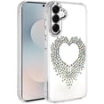 thumbnail image 1 of XPM for Samsung Galaxy S26+ / S26 Plus Angel Hearts Bling Glitter Diamond Hybrid TPU Cover, Colorful Frame Shockproof Protective Back Phone Case Cover (Silver), 1 of 7
