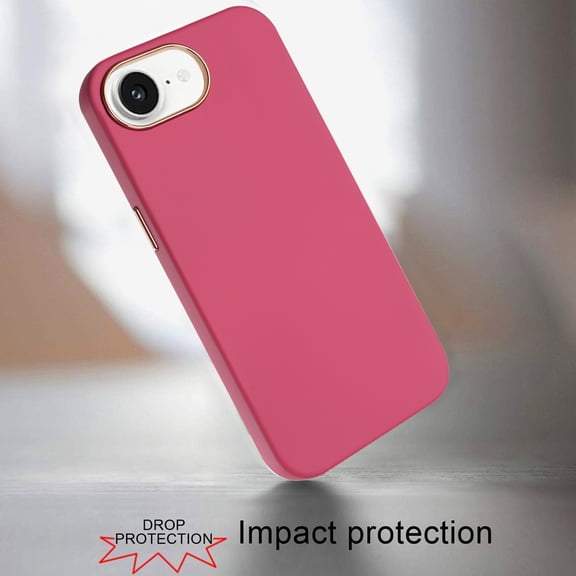 XPM for Apple iPhone 17E /16E Slim Classic Hybrid Around Rubber Gummy Gel Slick Hard PC Silicone TPU Chromed Button Phone Case Cover (Hotpink)