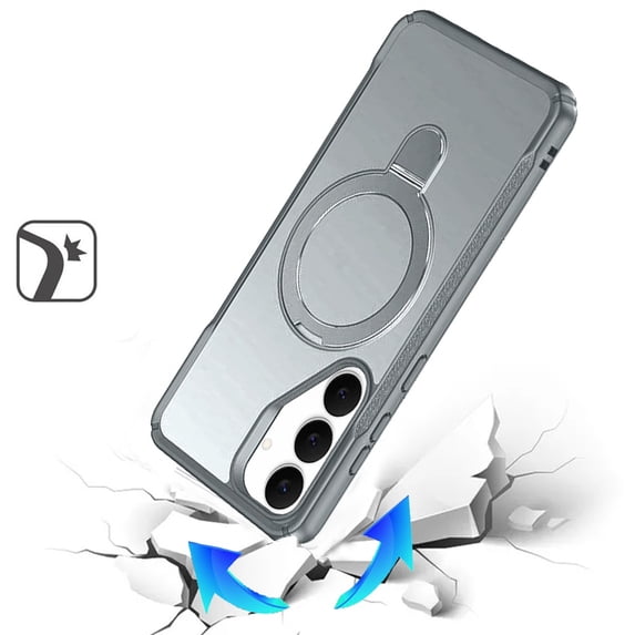 XPM for Samsung Galaxy S26+ / S26 Plus Matte Finish Magnetic Ring Hybrid Protective Invisible Kickstand Magsafe Compatible Phone Case Cover (Gray)