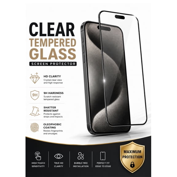 XPM for iPhone 14/13 (6.1") Tempered Glass Screen Protector [Full Coverage] Curved Black Edged 9H Hardness Glass Screen Protector Cover for iPhone 14/ iPhone 13 (Clear Black)