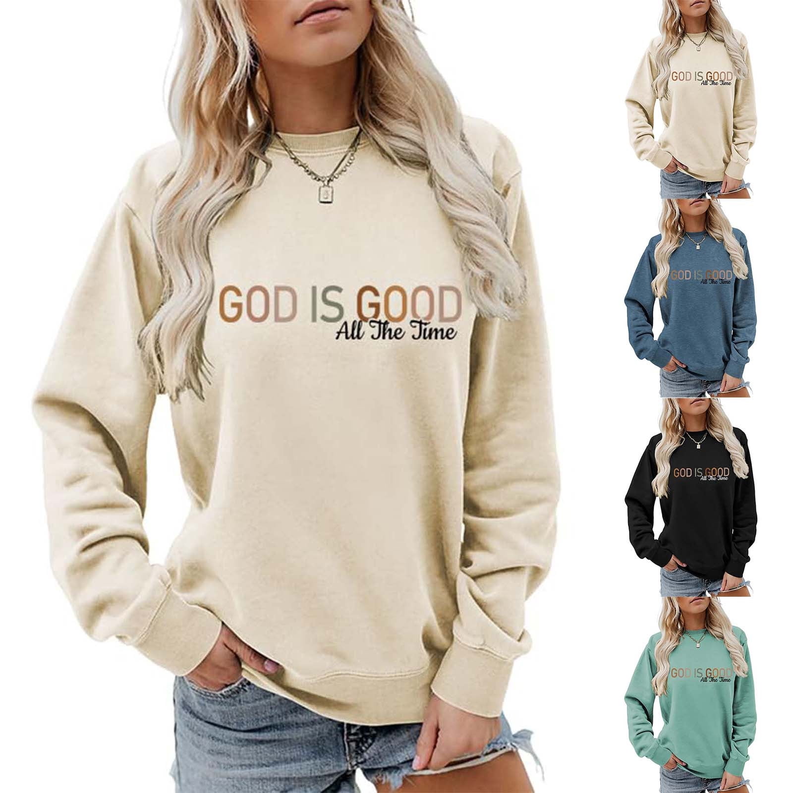 XPMWRP Christian Sweatshirts for Women Religious Faith Crewneck Long ...