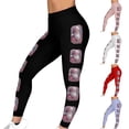 thumbnail image 1 of XPMWRP Christmas Legging Women Party Funny Xmas Santa Printed Holiday Tights Funny Graphic High Waist Tummy Control Pants White S, 1 of 9