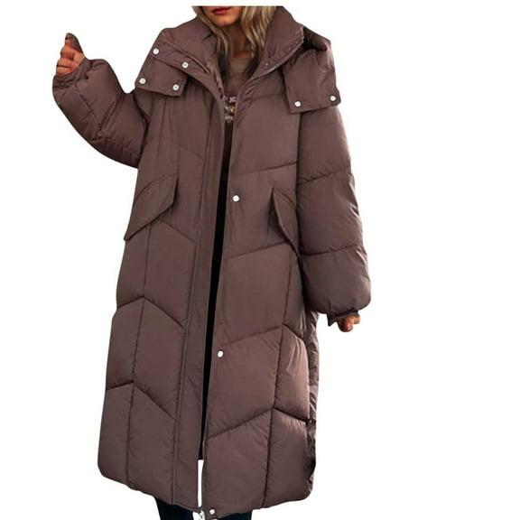 XPMWRP Fashion Long-sleeved Thickened Fleece Casual Jacket Warm Hooded Coat Comfortable Daily Wear Perfect for Winter Outdoor Activities Women's Outerwear Brown L