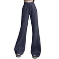 thumbnail image 1 of XPMWRP Flare Sweatpants for Women Elastic High Waist Drawstring Wide Leg Pants Fashion Bell Bottom Bootcut Lounge Trouser Dark Gray L, 1 of 7