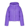 thumbnail image 1 of XPMWRP Hooded Zipper Parka Casual Long Sleeve Jacket Drawstring Pocket Soft Comfortable Coat Fall Winter Fashion for Daily Work Party Club Events Purple M, 1 of 4