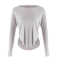 thumbnail image 1 of XPMWRP Long Sleeve Workout Tops for Women Hem Loose Crewneck Athletic Gym Shirts Soft Running Yoga Tee Tops White M, 1 of 9