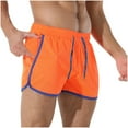 thumbnail image 1 of XPMWRP Men's Shorts Casual Elastic Waist Drawstring Beach Lightweight Stretch Summer Athletic Shorts Outdoor Work Pants (Orange,XXL), 1 of 4