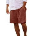 thumbnail image 1 of XPMWRP Men's SportsWear Shorts Casual Elastic Waist Drawstring Straight Leg Shorts Solid Color Pocket Shorts Watermelon Red XXL, 1 of 6