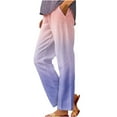 thumbnail image 1 of XPMWRP Pants for Women 2026 Summer Wide Leg Elastic Straight Leg Lounge Pants Drawstring Lightweight Beach Trousers Pink XL, 1 of 5